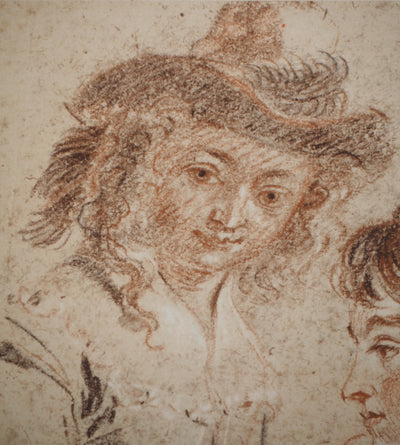 Antoine WATTEAU : Etude de mousquetaires, Héliogravure originale (photo de détail 3) - Crédit photo : Galerie Art.Paris