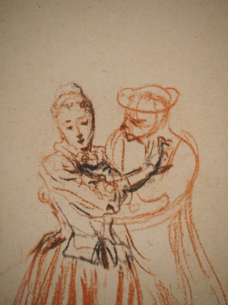 Antoine WATTEAU : Etude de deux femmes, Héliogravure originale (photo de détail 3) - Crédit photo : Galerie Art.Paris