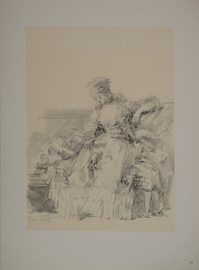 Jean-Honoré FRAGONARD : Lecture sur le divan, Héliogravure originale (vue générale) - Crédit photo : Galerie Art.Paris