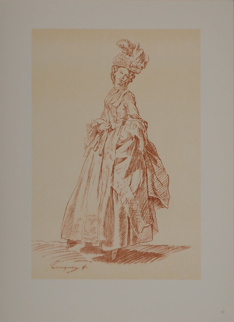 Louis-Roland TRINQUESSE : Portrait au chapeau à plumes, Héliogravure originale (vue générale) - Crédit photo : Galerie Art.Paris