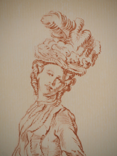 Louis-Roland TRINQUESSE : Portrait au chapeau à plumes, Héliogravure originale (photo de détail 4) - Crédit photo : Galerie Art.Paris