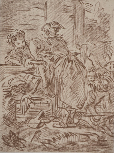 François BOUCHER : Les laveuses, Héliogravure originale (vue générale) - Crédit photo : Galerie Art.Paris