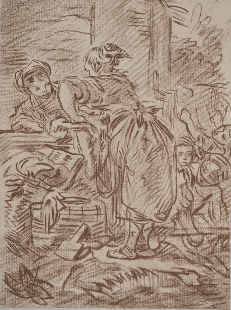 François BOUCHER : Les laveuses, Héliogravure originale (vue générale) - Crédit photo : Galerie Art.Paris