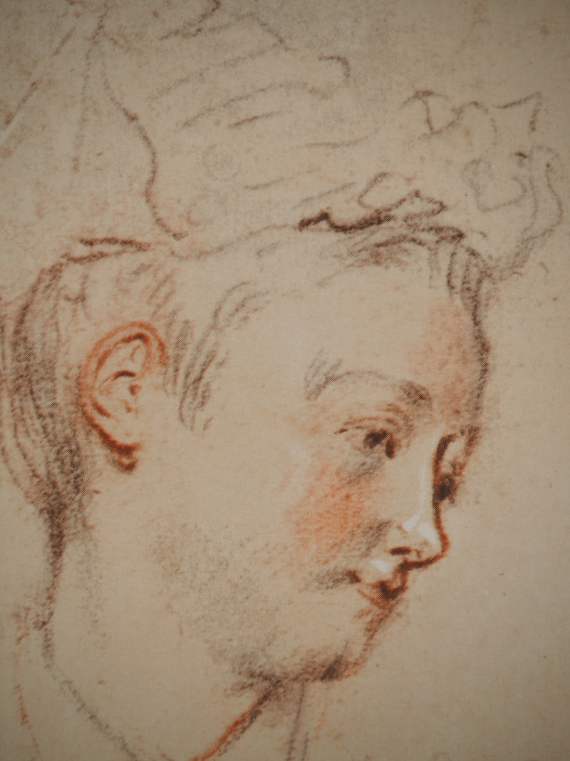 Antoine WATTEAU : Jeune courtisane, Héliogravure originale (photo de détail 3) - Crédit photo : Galerie Art.Paris