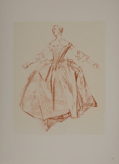 Nicolas LANCRET : La danseuse Camargo, Héliogravure originale (vue générale) - Crédit photo : Galerie Art.Paris