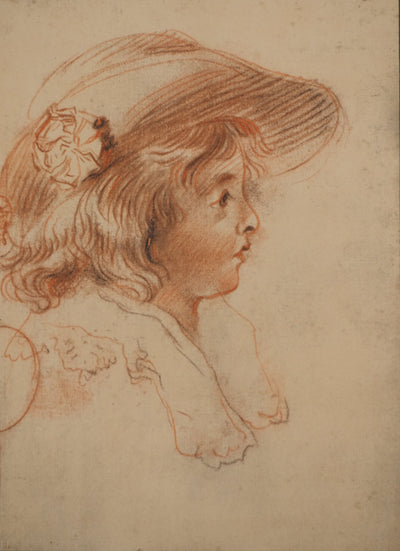 Antoine WATTEAU : Profil du jeune garçon, Héliogravure originale (vue générale) - Crédit photo : Galerie Art.Paris