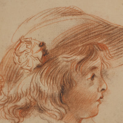 Antoine WATTEAU : Profil du jeune garçon, Héliogravure originale (photo de détail 3) - Crédit photo : Galerie Art.Paris