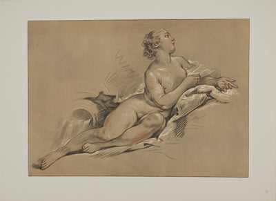 François BOUCHER : Femme nue sur le divan, Héliogravure originale (vue générale) - Crédit photo : Galerie Art.Paris