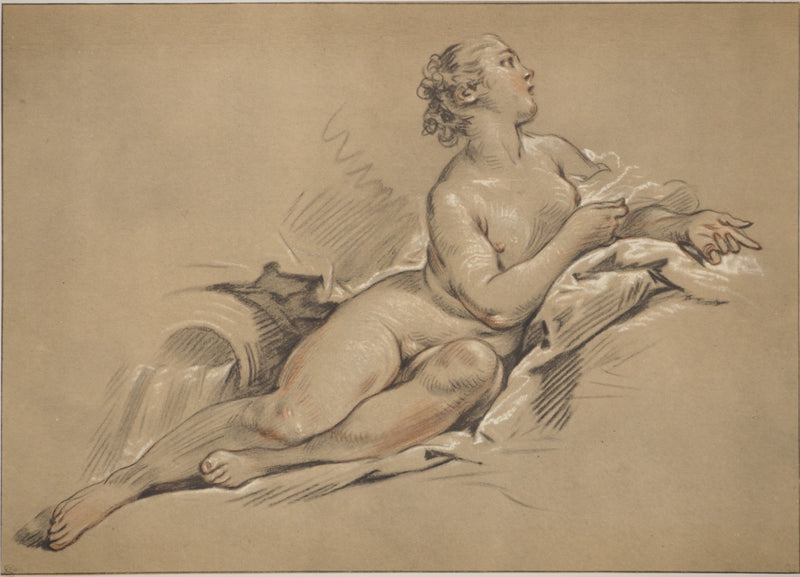 François BOUCHER : Femme nue sur le divan, Héliogravure originale (photo de détail 2) - Crédit photo : Galerie Art.Paris