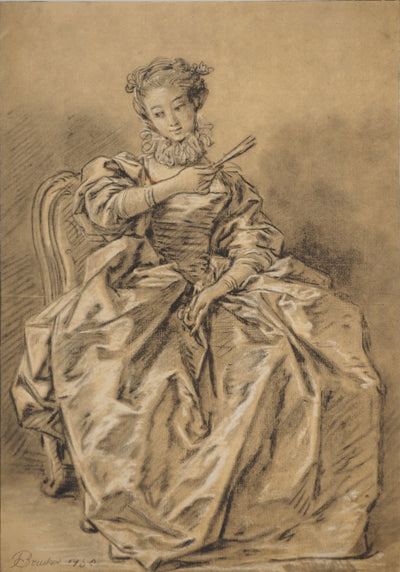 François BOUCHER : Portrait à l'espagnol, Héliogravure originale (photo de détail 2) - Crédit photo : Galerie Art.Paris