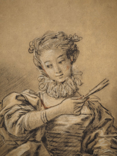 François BOUCHER : Portrait à l'espagnol, Héliogravure originale (photo de détail 4) - Crédit photo : Galerie Art.Paris