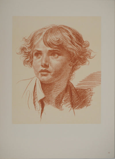 Jean-Baptiste GREUZE : Jeune garçon aux cheveux long, Héliogravure originale (photo de détail 2) - Crédit photo : Galerie Art.Paris