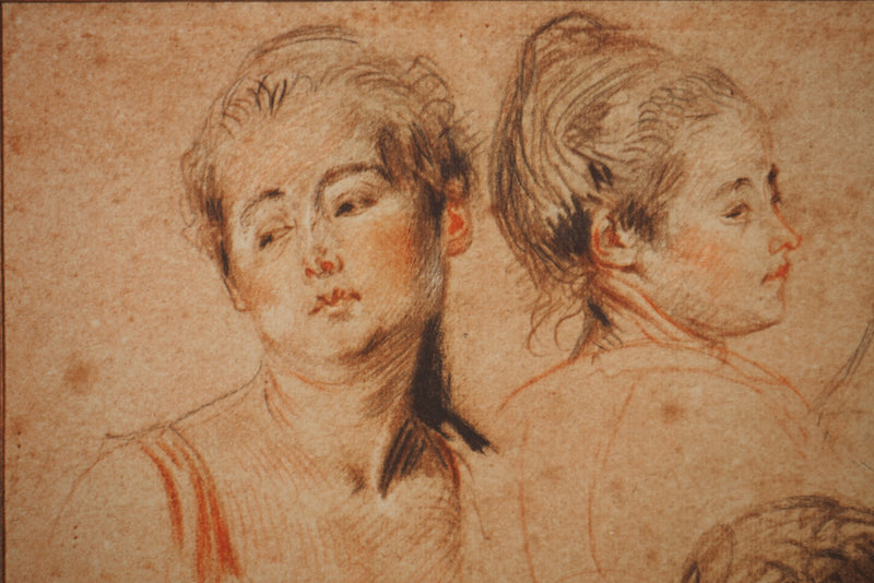 Antoine WATTEAU : Etude pour visage féminin, Héliogravure originale (photo de détail 4) - Crédit photo : Galerie Art.Paris