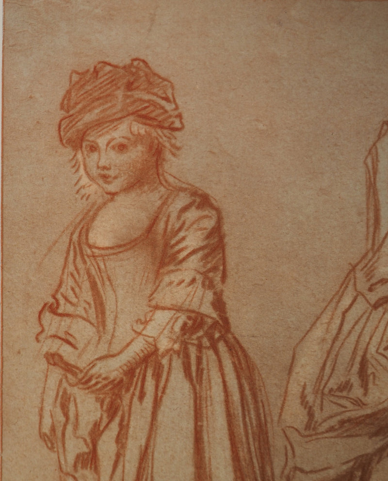 Antoine WATTEAU : Trois jeunes femmes, Héliogravure originale (photo de détail 4) - Crédit photo : Galerie Art.Paris