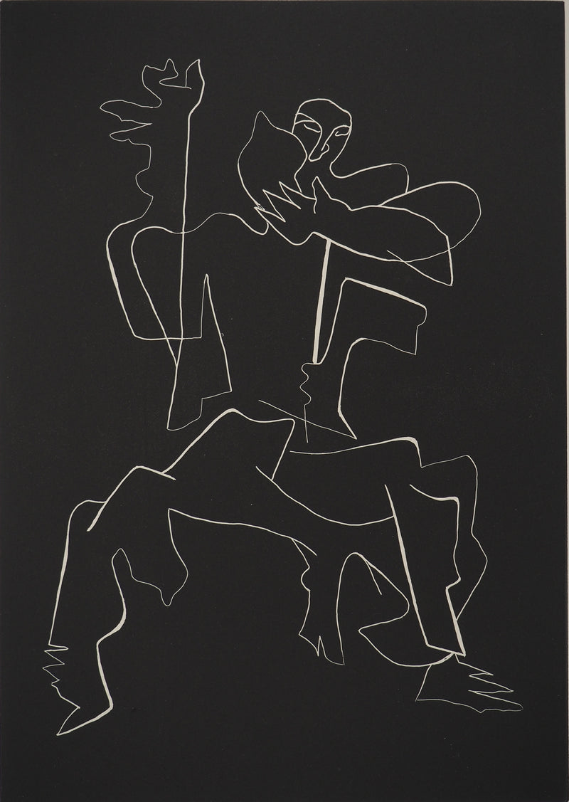 Ossip ZADKINE : Rencontre, Gravure originale (photo de détail 2) - Crédit photo : Galerie Art.Paris
