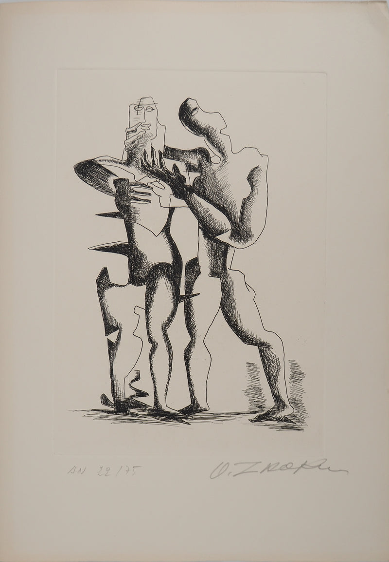 Ossip ZADKINE : Le couple, Gravure originale (photo de détail 2) - Crédit photo : Galerie Art.Paris