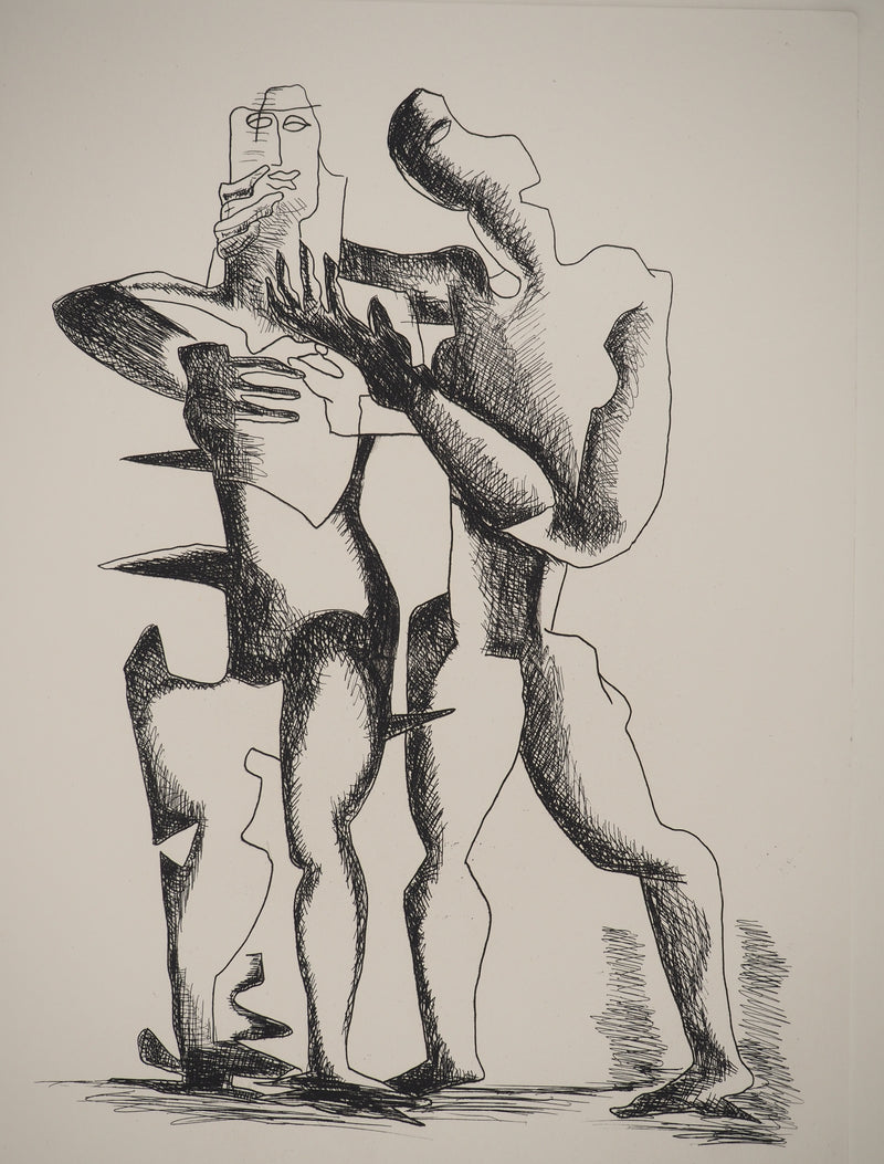 Ossip ZADKINE : Le couple, Gravure originale (vue générale) - Crédit photo : Galerie Art.Paris