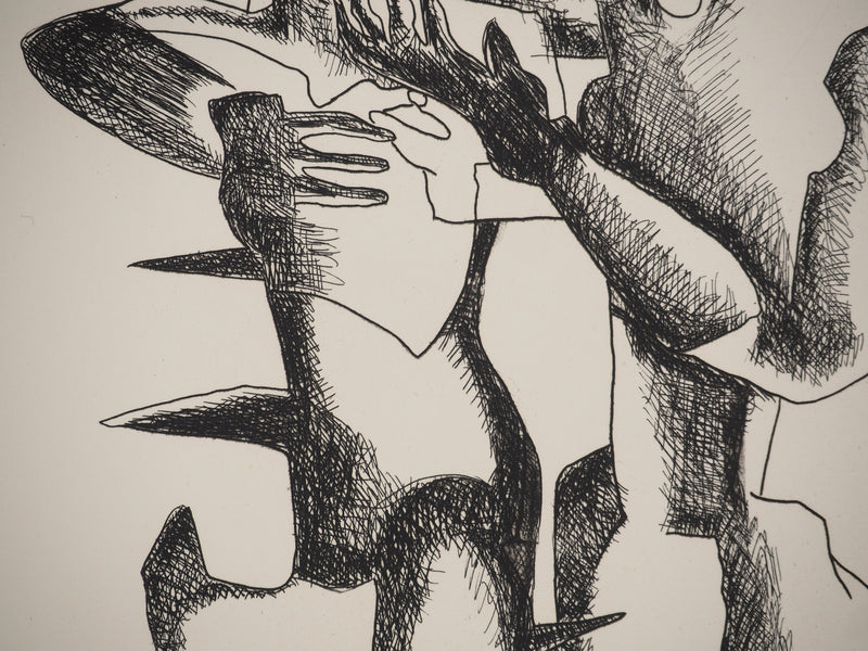 Ossip ZADKINE : Le couple, Gravure originale (photo de détail 6) - Crédit photo : Galerie Art.Paris