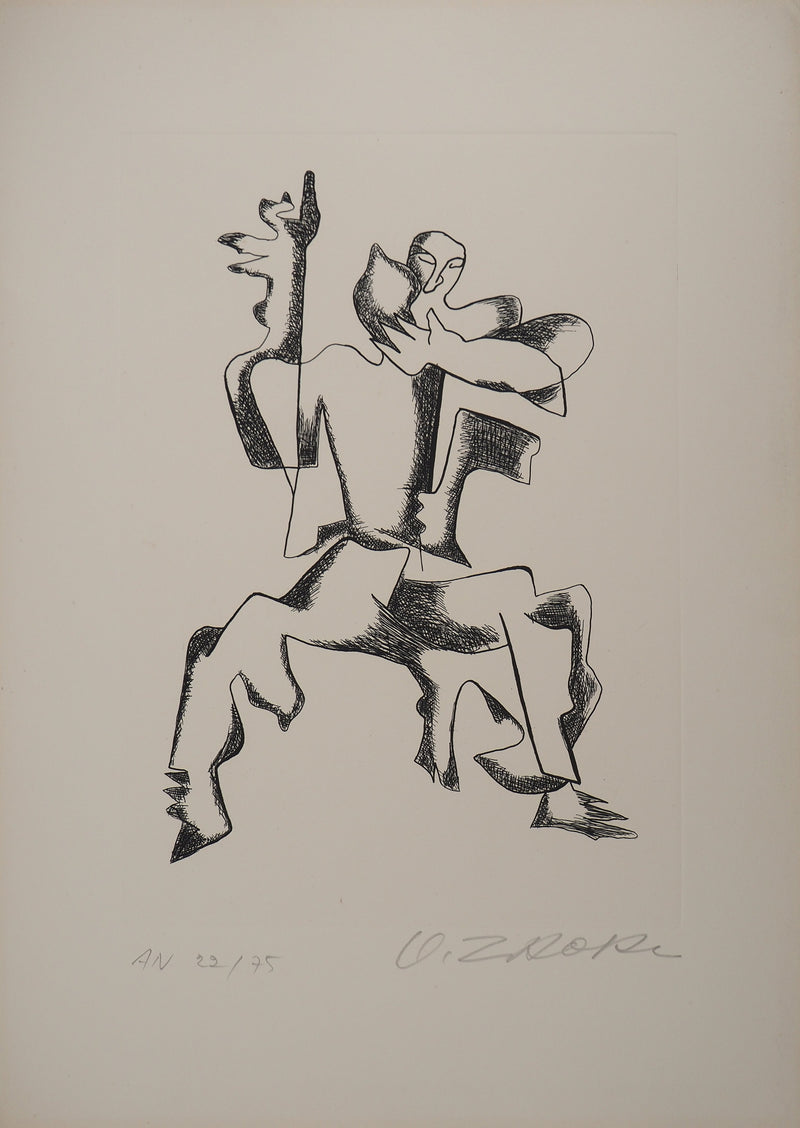 Ossip ZADKINE : Tendresse, Gravure originale (photo de détail 2) - Crédit photo : Galerie Art.Paris