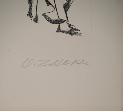 Ossip ZADKINE : Tendresse, Gravure originale (photo de détail 3) - Crédit photo : Galerie Art.Paris