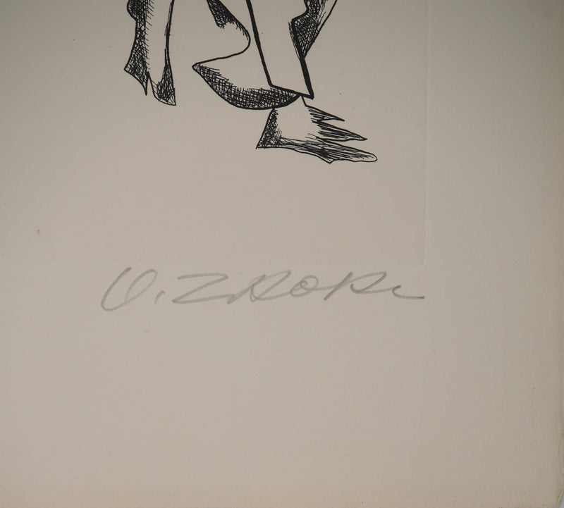 Ossip ZADKINE : Tendresse, Gravure originale (photo de détail 3) - Crédit photo : Galerie Art.Paris