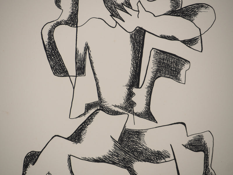 Ossip ZADKINE : Tendresse, Gravure originale (photo de détail 6) - Crédit photo : Galerie Art.Paris