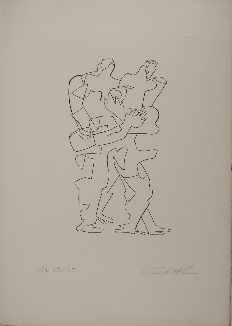 Ossip ZADKINE : Les amoureux, Gravure originale (photo de détail 2) - Crédit photo : Galerie Art.Paris