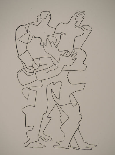Ossip ZADKINE : Les amoureux, Gravure originale (vue générale) - Crédit photo : Galerie Art.Paris