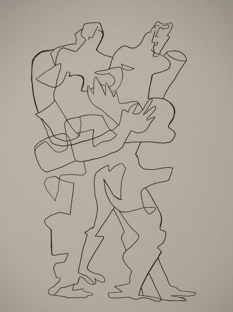 Ossip ZADKINE : Les amoureux, Gravure originale (vue générale) - Crédit photo : Galerie Art.Paris