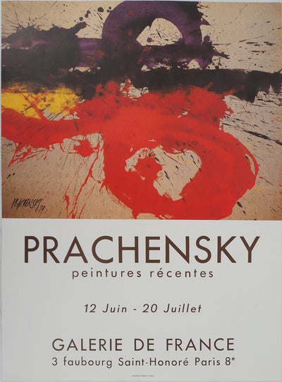 Markus PRACHENSKY : Expression en violet et rouge, Affiche originale (vue générale) - Crédit photo : Galerie Art.Paris