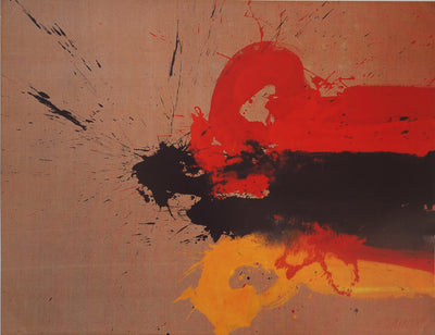 Markus PRACHENSKY : Abstraction Jaune et Rouge, Affiche originale (photo de détail 2) - Crédit photo : Galerie Art.Paris