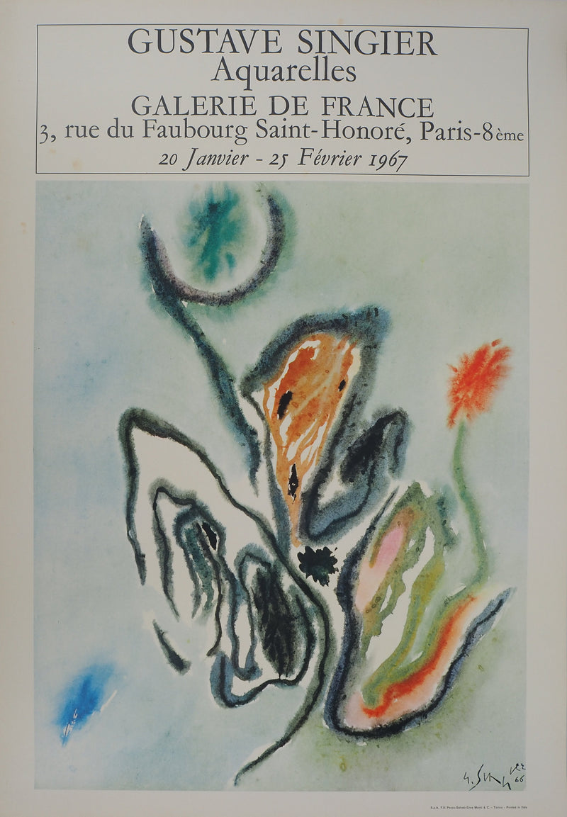 Gustave SINGIER : Fleurs, Affiche originale (vue générale) - Crédit photo : Galerie Art.Paris