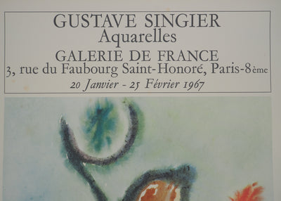 Gustave SINGIER : Fleurs, Affiche originale (photo de détail 7) - Crédit photo : Galerie Art.Paris