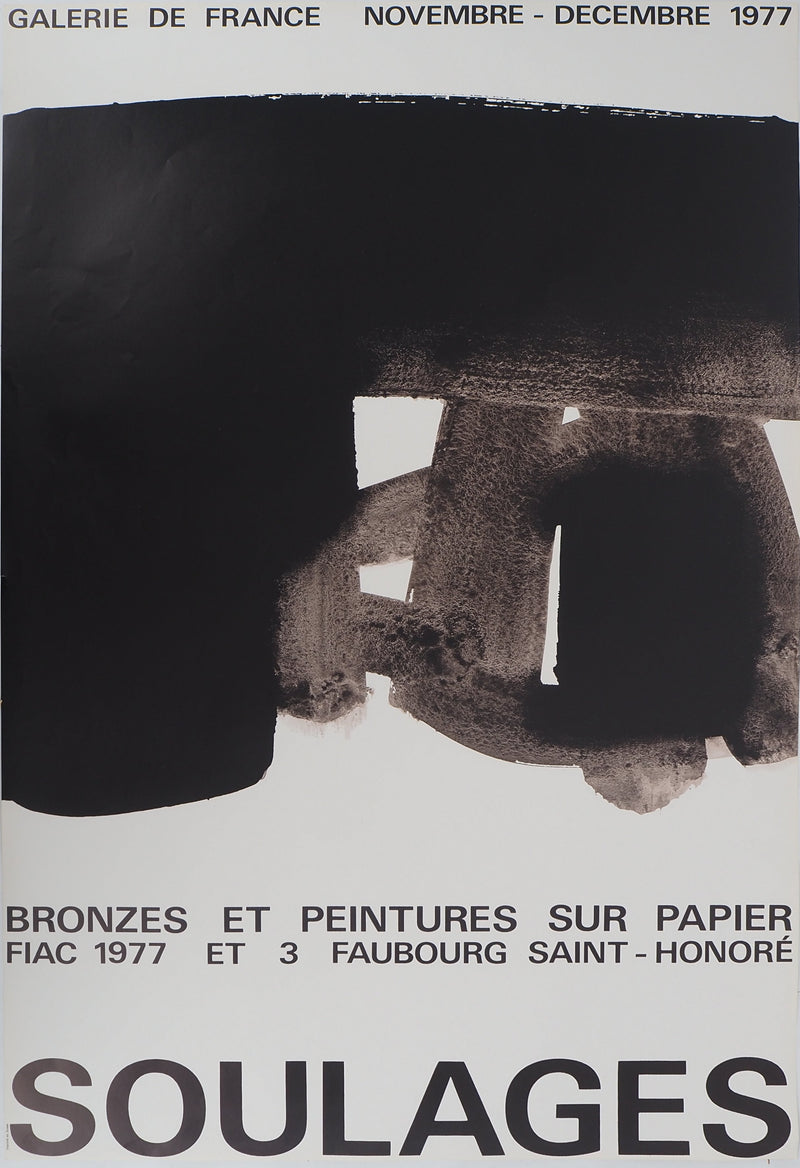 Pierre SOULAGES : Bronzes et peintures : FIAC 77, Affiche originale (vue générale) - Crédit photo : Galerie Art.Paris