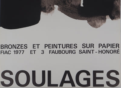 Pierre SOULAGES : Bronzes et peintures : FIAC 77, Affiche originale (photo de détail 6) - Crédit photo : Galerie Art.Paris