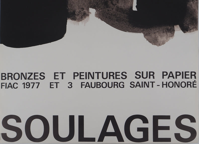 Pierre SOULAGES : Bronzes et peintures : FIAC 77, Affiche originale (photo de détail 6) - Crédit photo : Galerie Art.Paris