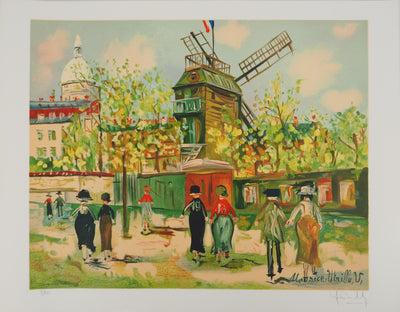 Maurice UTRILLO : Le moulin de la Galette à Montmartre, Lithographie originale (vue générale) - Crédit photo : Galerie Art.Paris