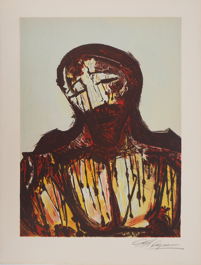 David ALFARO SIQUEIROS : Suite Mexicaine : Le Christ, Lithographie originale (vue générale) - Crédit photo : Galerie Art.Paris