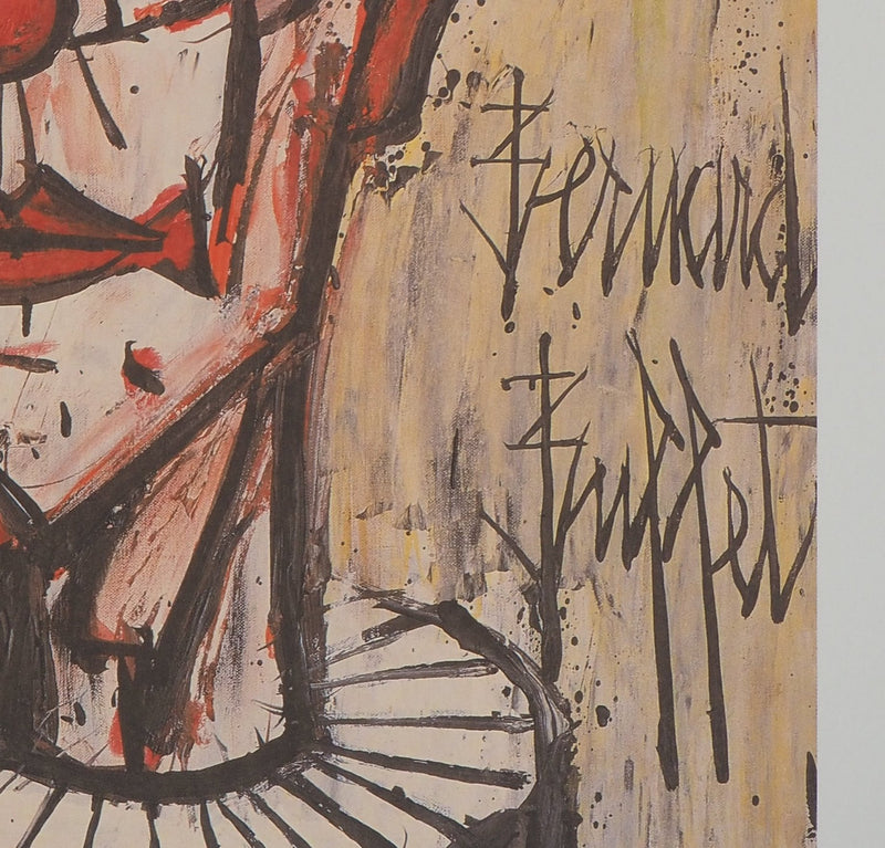 Bernard BUFFET : Le clown à la collerette, c, Affiche originale (photo de détail 2) - Crédit photo : Galerie Art.Paris