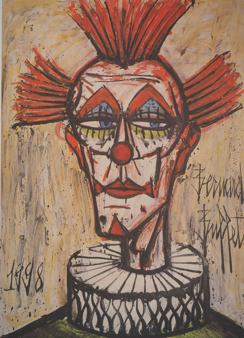 Bernard BUFFET : Le clown à la collerette, c, Affiche originale (photo de détail 4) - Crédit photo : Galerie Art.Paris