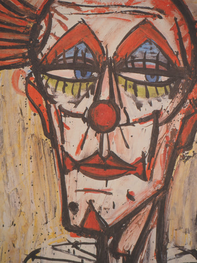 Bernard BUFFET : Le clown à la collerette, c, Affiche originale (photo de détail 6) - Crédit photo : Galerie Art.Paris