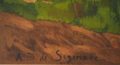 André DUNOYER DE SEGONZAC : La petite route,, Lithographie originale (photo de détail 2) - Crédit photo : Galerie Art.Paris