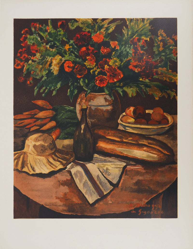 André DUNOYER DE SEGONZAC : Nature morte aux pivoines,, Lithographie originale (vue générale) - Crédit photo : Galerie Art.Paris