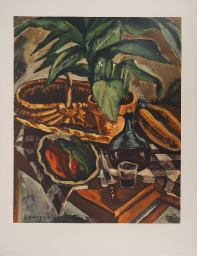 André DUNOYER DE SEGONZAC : Nature morte au panier,, Lithographie originale (vue générale) - Crédit photo : Galerie Art.Paris