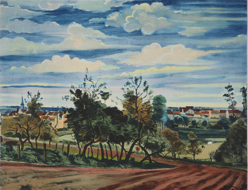 André DERAIN : Les champs du village, Lithographie signée
