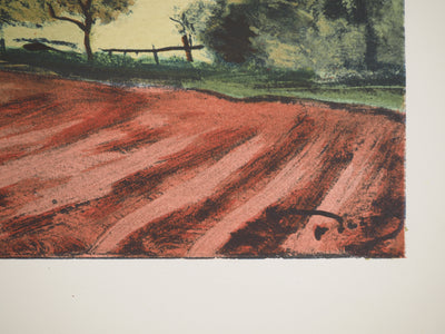 André DERAIN : Les champs du village, Lithographie signée