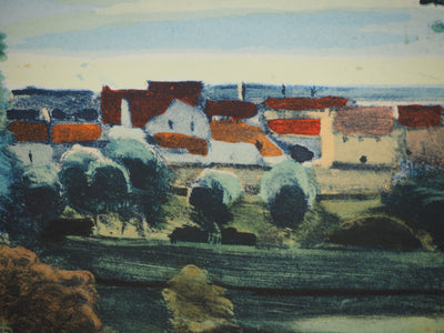 André DERAIN : Les champs du village, Lithographie signée