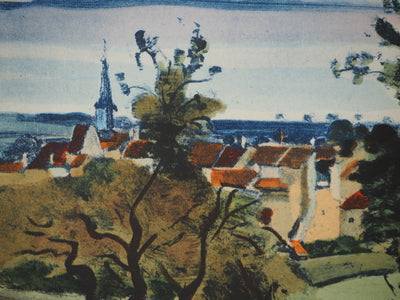 André DERAIN : Les champs du village, Lithographie signée