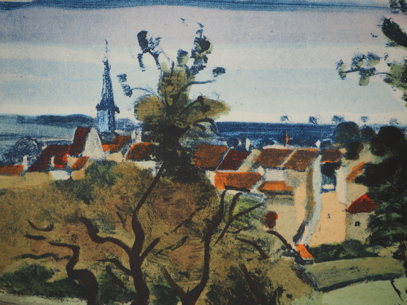 André DERAIN : Les champs du village, Lithographie signée