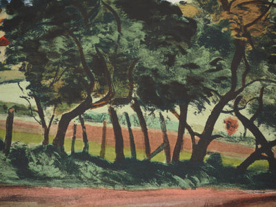 André DERAIN : Les champs du village, Lithographie signée